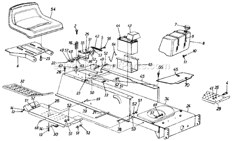 Page G Diagram and Parts List for 135V694H401 1995 Yard Man Lawn Tractor